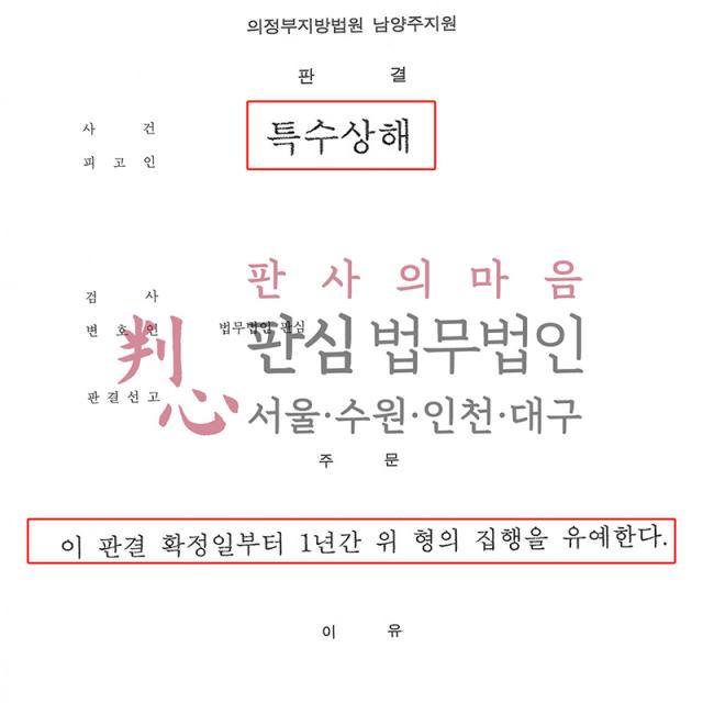 [집행유예] 특수상해 | 주차 시비 중 차량으로 상대방을 충격해 특수상해로 기소된 사건, 양형사유 적극 변론해 집행유예